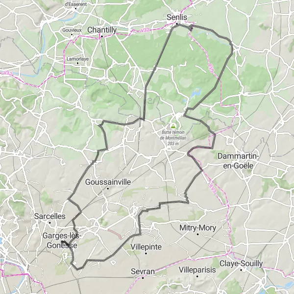 Miniature de la carte de l'inspiration cycliste "Route routière Arnouville - SEPECAT Jaguar A n°91" dans la Ile-de-France, France. Générée par le planificateur d'itinéraire cycliste Tarmacs.app
