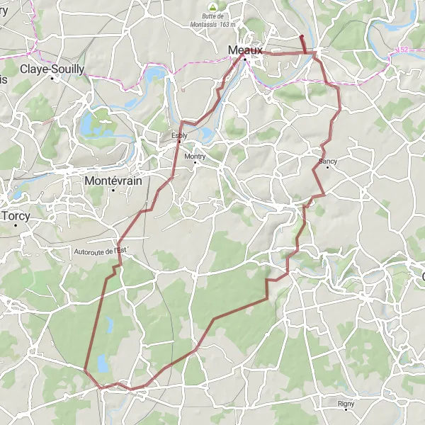 Map miniature of "Serris Discovery Ride" cycling inspiration in Ile-de-France, France. Generated by Tarmacs.app cycling route planner