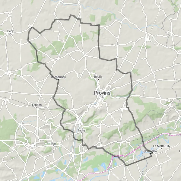 Map miniature of "Nature and Serenity" cycling inspiration in Ile-de-France, France. Generated by Tarmacs.app cycling route planner