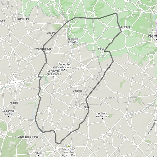 Map miniature of "Cultural and Scenic Delight" cycling inspiration in Ile-de-France, France. Generated by Tarmacs.app cycling route planner