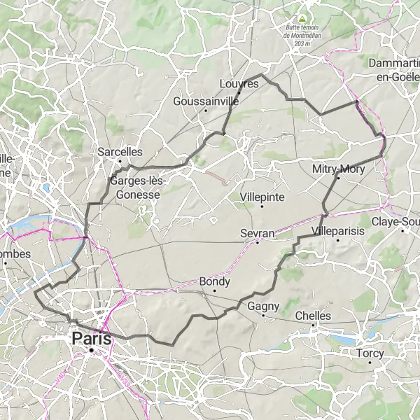 Map miniature of "Clichy to Palais Garnier Loop" cycling inspiration in Ile-de-France, France. Generated by Tarmacs.app cycling route planner