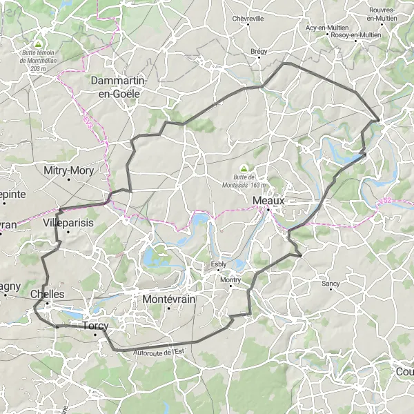 Map miniature of "Discover the Beauty of Lizy-sur-Ourcq and its Surroundings" cycling inspiration in Ile-de-France, France. Generated by Tarmacs.app cycling route planner