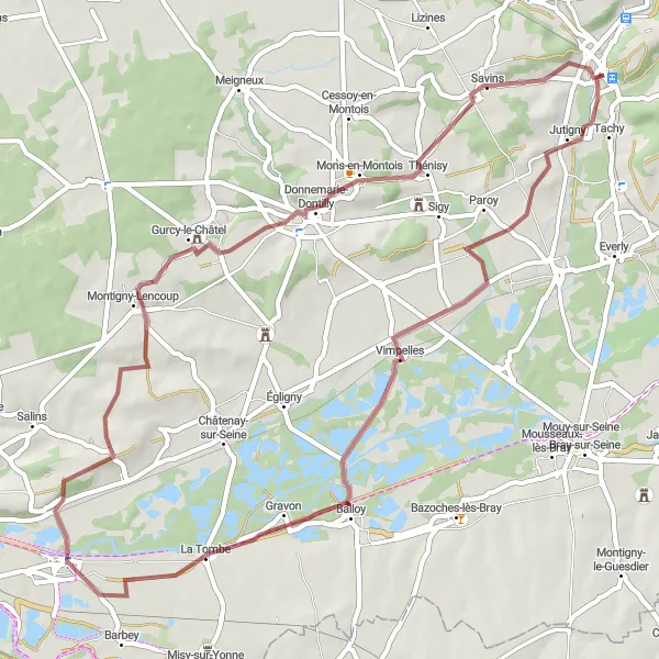 Map miniature of "Ancien Four à Chaux" cycling inspiration in Ile-de-France, France. Generated by Tarmacs.app cycling route planner