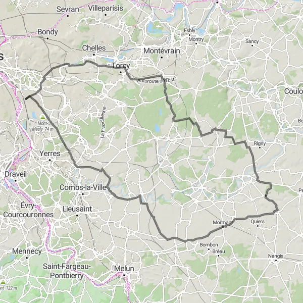 Map miniature of "Nogent-sur-Marne and Beyond: A Scenic Road Adventure" cycling inspiration in Ile-de-France, France. Generated by Tarmacs.app cycling route planner