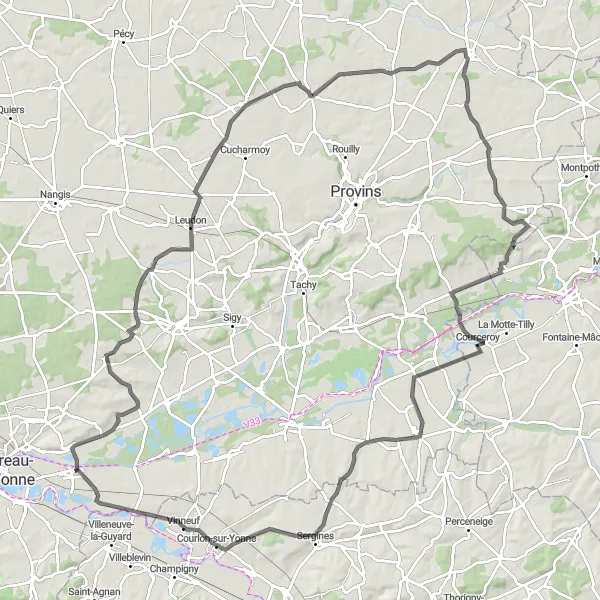 Map miniature of "Beauchery-Saint-Martin Valley Ride" cycling inspiration in Ile-de-France, France. Generated by Tarmacs.app cycling route planner