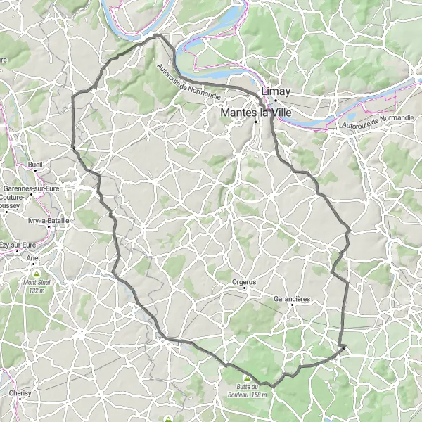 Miniature de la carte de l'inspiration cycliste "Excursion à Gambaiseuil" dans la Ile-de-France, France. Générée par le planificateur d'itinéraire cycliste Tarmacs.app