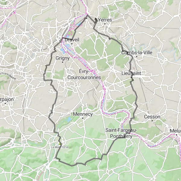 Miniature de la carte de l'inspiration cycliste "Parcours pittoresque en montagne" dans la Ile-de-France, France. Générée par le planificateur d'itinéraire cycliste Tarmacs.app