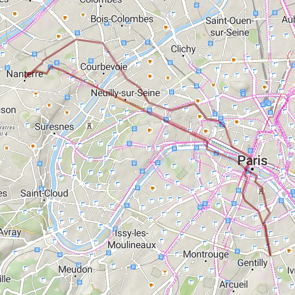 Miniature de la carte de l'inspiration cycliste "La Boucle en Bord de Seine" dans la Ile-de-France, France. Générée par le planificateur d'itinéraire cycliste Tarmacs.app