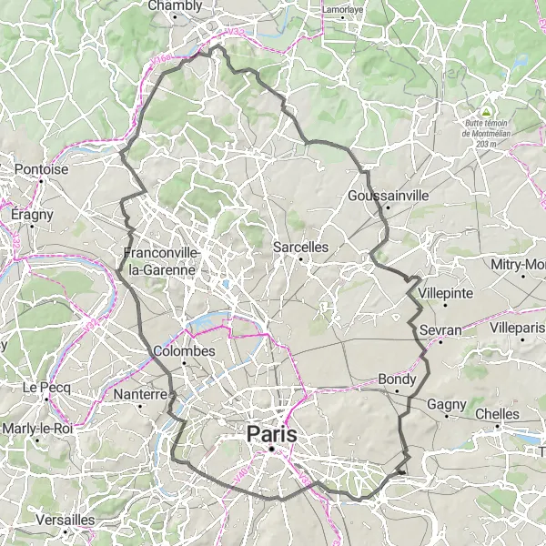 Miniature de la carte de l'inspiration cycliste "Boucle routière marquante près de Nogent-sur-Marne" dans la Ile-de-France, France. Générée par le planificateur d'itinéraire cycliste Tarmacs.app