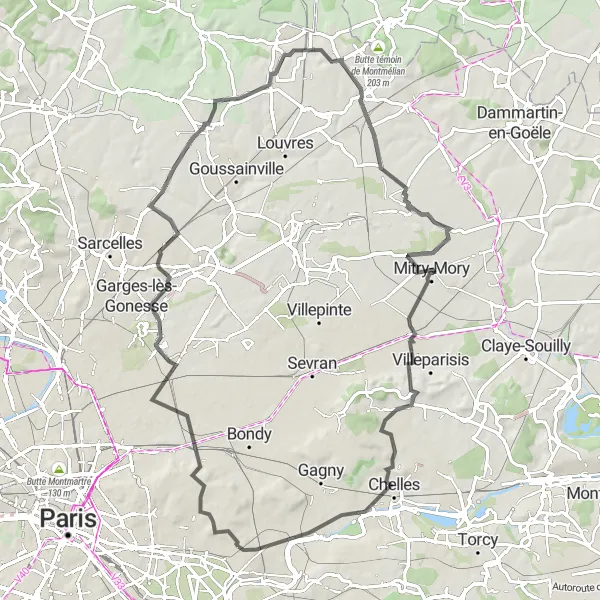 Map miniature of "Nogent-sur-Marne Loop" cycling inspiration in Ile-de-France, France. Generated by Tarmacs.app cycling route planner