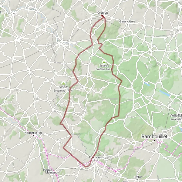 Miniature de la carte de l'inspiration cycliste "Tour des Collines Yvelinoises" dans la Ile-de-France, France. Générée par le planificateur d'itinéraire cycliste Tarmacs.app