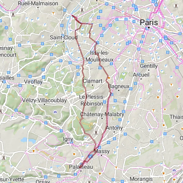 Miniature de la carte de l'inspiration cycliste "Balade par les Turtles" dans la Ile-de-France, France. Générée par le planificateur d'itinéraire cycliste Tarmacs.app