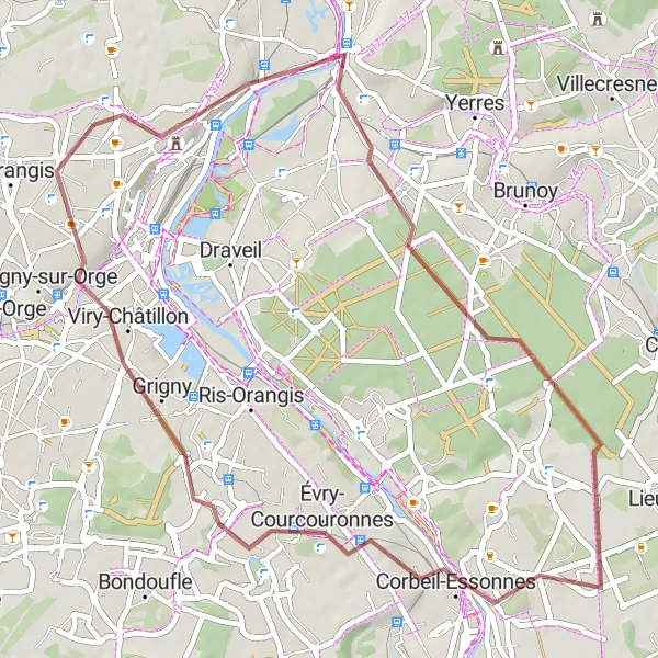 Map miniature of "Nature's Delight" cycling inspiration in Ile-de-France, France. Generated by Tarmacs.app cycling route planner