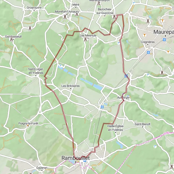 Miniature de la carte de l'inspiration cycliste "Escapade à Les Mesnuls" dans la Ile-de-France, France. Générée par le planificateur d'itinéraire cycliste Tarmacs.app
