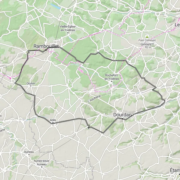 Map miniature of "Road Route: An Enchanting Loop" cycling inspiration in Ile-de-France, France. Generated by Tarmacs.app cycling route planner