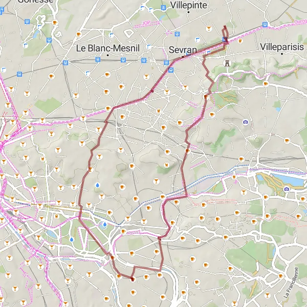 Map miniature of "Riverside Adventure: Saint-Maur-des-Fossés and Beyond Gravel Route" cycling inspiration in Ile-de-France, France. Generated by Tarmacs.app cycling route planner