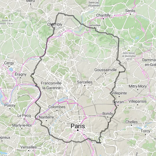 Miniature de la carte de l'inspiration cycliste "Circuit à Fontenay-sous-Bois" dans la Ile-de-France, France. Générée par le planificateur d'itinéraire cycliste Tarmacs.app