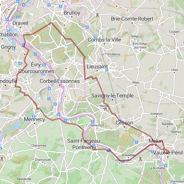 Miniature de la carte de l'inspiration cycliste "Les Rives de la Seine" dans la Ile-de-France, France. Générée par le planificateur d'itinéraire cycliste Tarmacs.app
