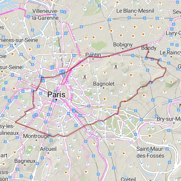 Map miniature of "Villemomble - Elysée Palace Loop" cycling inspiration in Ile-de-France, France. Generated by Tarmacs.app cycling route planner