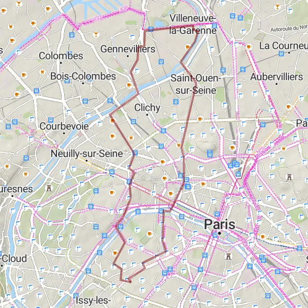 Map miniature of "Iconic Landmarks and Historical Wonders" cycling inspiration in Ile-de-France, France. Generated by Tarmacs.app cycling route planner