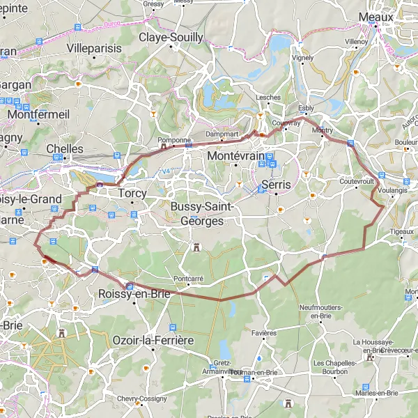 Miniature de la carte de l'inspiration cycliste "Tour des Châteaux de la Marne" dans la Ile-de-France, France. Générée par le planificateur d'itinéraire cycliste Tarmacs.app