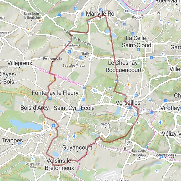 Map miniature of "Nature's Delight" cycling inspiration in Ile-de-France, France. Generated by Tarmacs.app cycling route planner