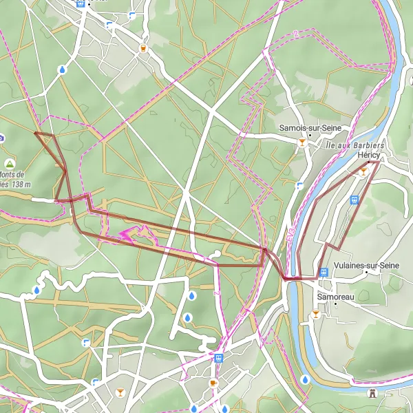 Map miniature of "Short Gravel Ride to Butte Saint-Louis" cycling inspiration in Ile-de-France, France. Generated by Tarmacs.app cycling route planner