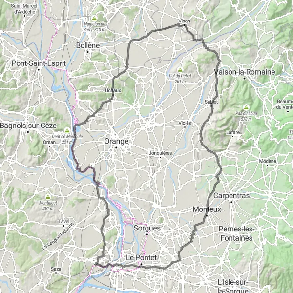 Map miniature of "Les Angles Ultimate Challenge" cycling inspiration in Languedoc-Roussillon, France. Generated by Tarmacs.app cycling route planner