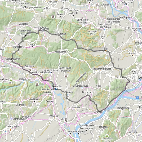 Map miniature of "Les Angles Road Adventure" cycling inspiration in Languedoc-Roussillon, France. Generated by Tarmacs.app cycling route planner