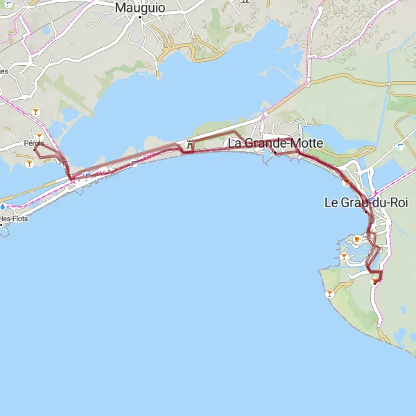 Map miniature of "Hidden Gems of Le Grau-du-Roi" cycling inspiration in Languedoc-Roussillon, France. Generated by Tarmacs.app cycling route planner
