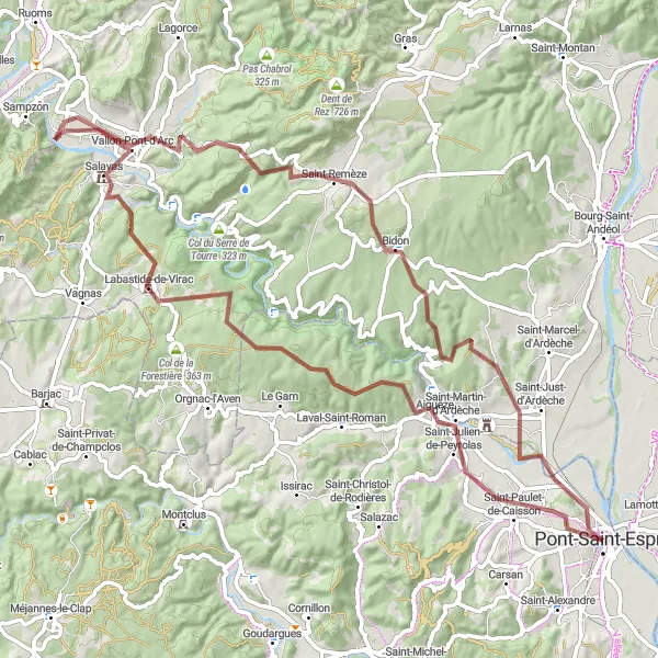 Miniature de la carte de l'inspiration cycliste "Le Tour des Citadelles" dans la Languedoc-Roussillon, France. Générée par le planificateur d'itinéraire cycliste Tarmacs.app