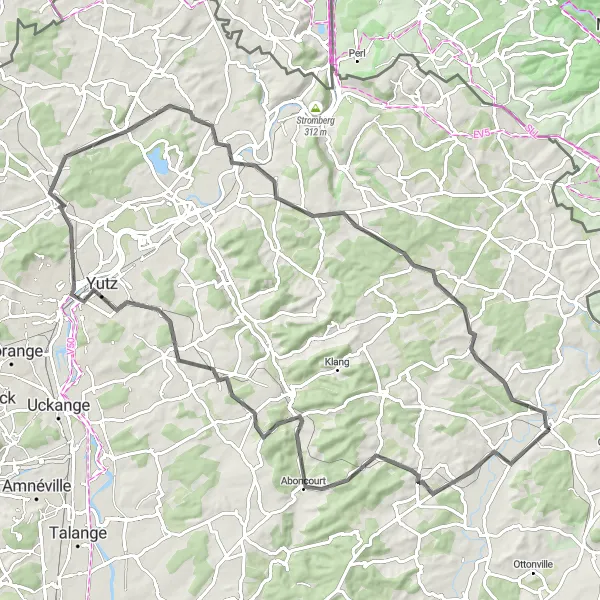Map miniature of "Moselle Valley Loop" cycling inspiration in Lorraine, France. Generated by Tarmacs.app cycling route planner