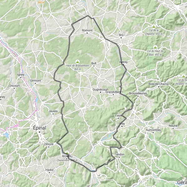 Map miniature of "Architectural Gem of Lorraine" cycling inspiration in Lorraine, France. Generated by Tarmacs.app cycling route planner