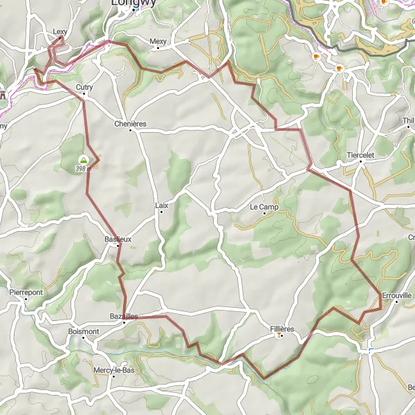 Map miniature of "Gravel Heaven" cycling inspiration in Lorraine, France. Generated by Tarmacs.app cycling route planner