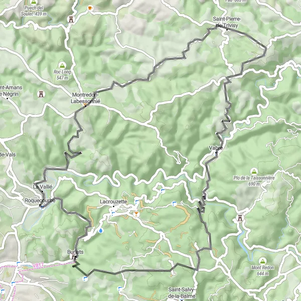 Karten-Miniaturansicht der Radinspiration "Herausforderung des Pyrenäen-Ascents" in Midi-Pyrénées, France. Erstellt vom Tarmacs.app-Routenplaner für Radtouren