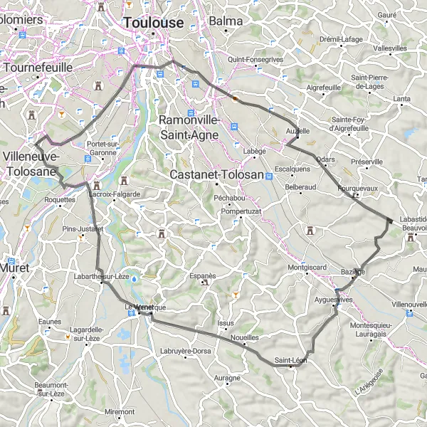 Karttaminiaatyyri "Pyöräilyreitti Cugnauxin läheisyydessä - Kierros 3" pyöräilyinspiraatiosta alueella Midi-Pyrénées, France. Luotu Tarmacs.app pyöräilyreittisuunnittelijalla