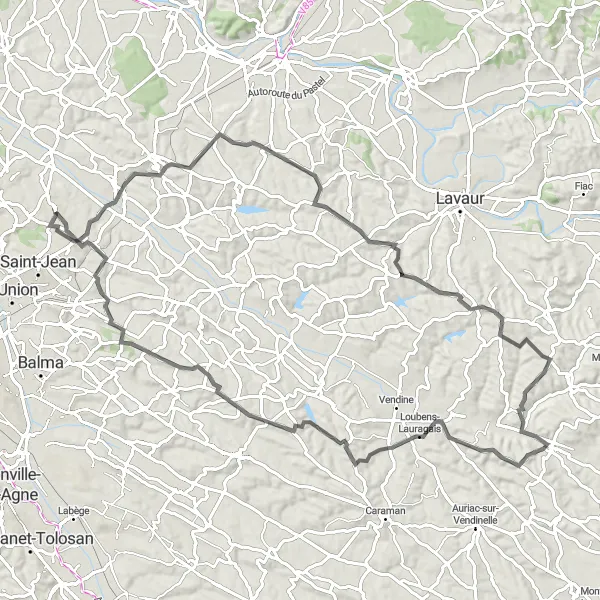 Karten-Miniaturansicht der Radinspiration "Naturschönheiten erleben" in Midi-Pyrénées, France. Erstellt vom Tarmacs.app-Routenplaner für Radtouren