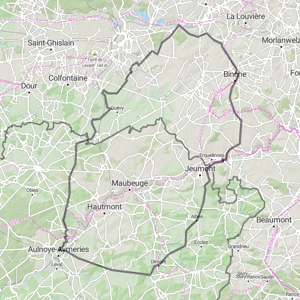 Map miniature of "The Historic Trail" cycling inspiration in Nord-Pas de Calais, France. Generated by Tarmacs.app cycling route planner