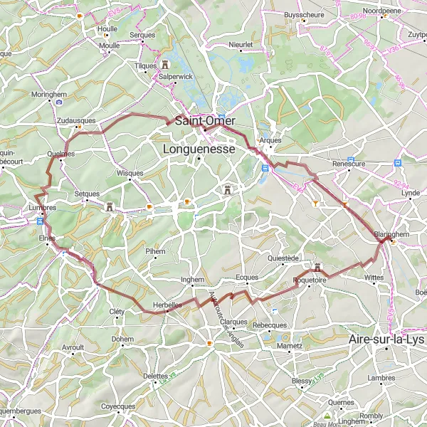 Miniature de la carte de l'inspiration cycliste "Les Sentiers de l'Authie" dans la Nord-Pas de Calais, France. Générée par le planificateur d'itinéraire cycliste Tarmacs.app