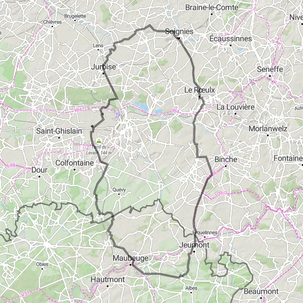 Map miniature of "Scenic Road Cycling Loop from Colleret" cycling inspiration in Nord-Pas de Calais, France. Generated by Tarmacs.app cycling route planner