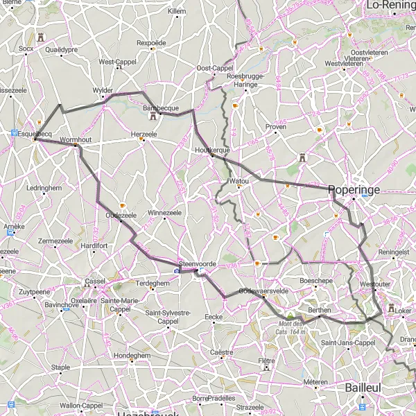 Map miniature of "Wylder Adventure" cycling inspiration in Nord-Pas de Calais, France. Generated by Tarmacs.app cycling route planner