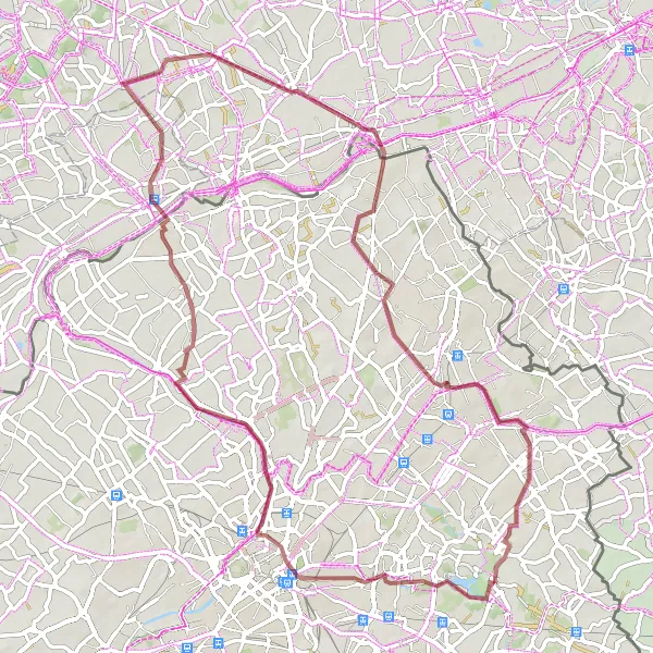 Map miniature of "Historical Gravel Adventure" cycling inspiration in Nord-Pas de Calais, France. Generated by Tarmacs.app cycling route planner