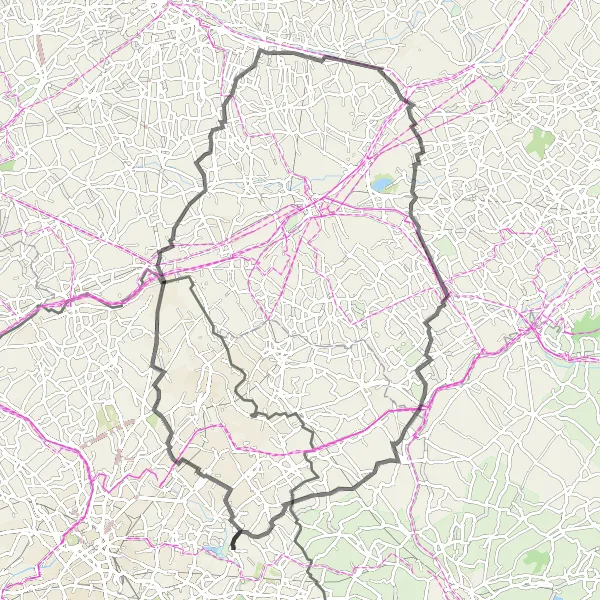 Map miniature of "The Heritage Trail" cycling inspiration in Nord-Pas de Calais, France. Generated by Tarmacs.app cycling route planner