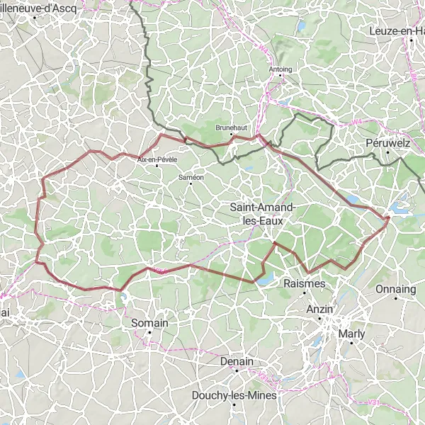 Map miniature of "Venture into Nature: Cycling through Escautpont and Marchiennes" cycling inspiration in Nord-Pas de Calais, France. Generated by Tarmacs.app cycling route planner