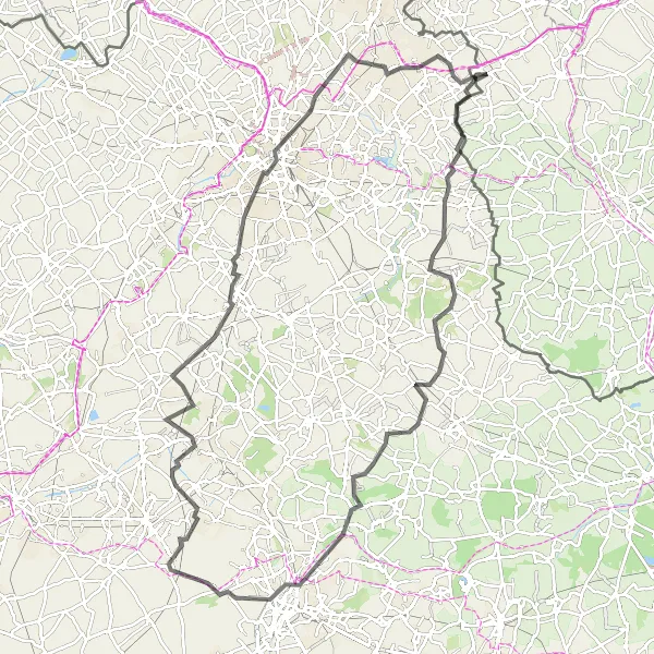 Map miniature of "Toufflers Adventure" cycling inspiration in Nord-Pas de Calais, France. Generated by Tarmacs.app cycling route planner