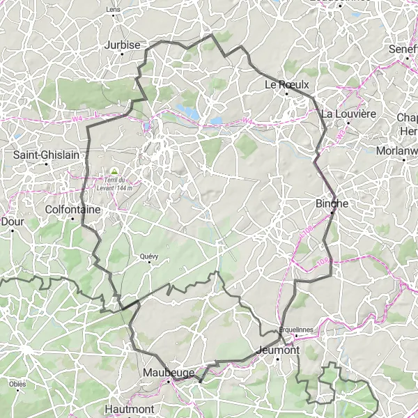 Miniature de la carte de l'inspiration cycliste "Promenade Historique de Maubeuge à Rousies" dans la Nord-Pas de Calais, France. Générée par le planificateur d'itinéraire cycliste Tarmacs.app