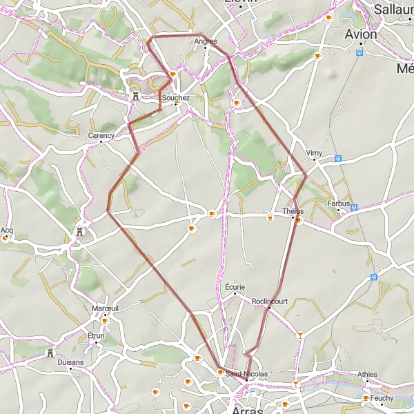 Miniature de la carte de l'inspiration cycliste "La boucle d'Anzin-Saint-Aubin" dans la Nord-Pas de Calais, France. Générée par le planificateur d'itinéraire cycliste Tarmacs.app