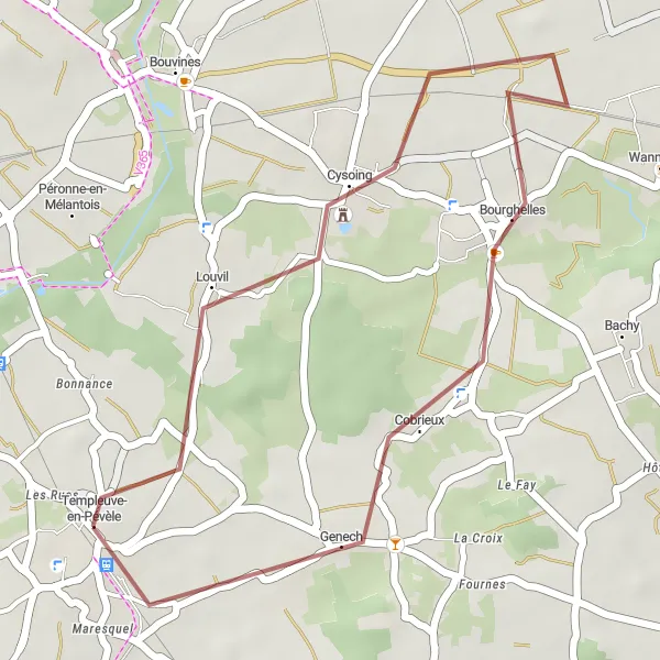 Miniature de la carte de l'inspiration cycliste "La route des Métiers" dans la Nord-Pas de Calais, France. Générée par le planificateur d'itinéraire cycliste Tarmacs.app