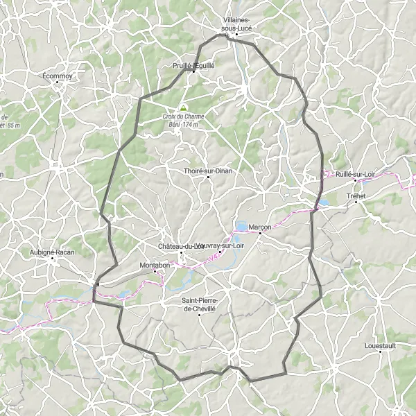 Map miniature of "The Grand Loop" cycling inspiration in Pays de la Loire, France. Generated by Tarmacs.app cycling route planner