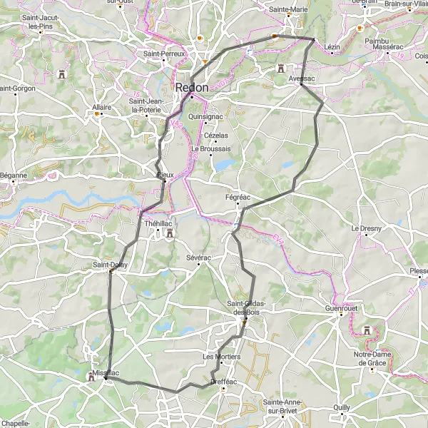 Map miniature of "Riverside Adventure" cycling inspiration in Pays de la Loire, France. Generated by Tarmacs.app cycling route planner